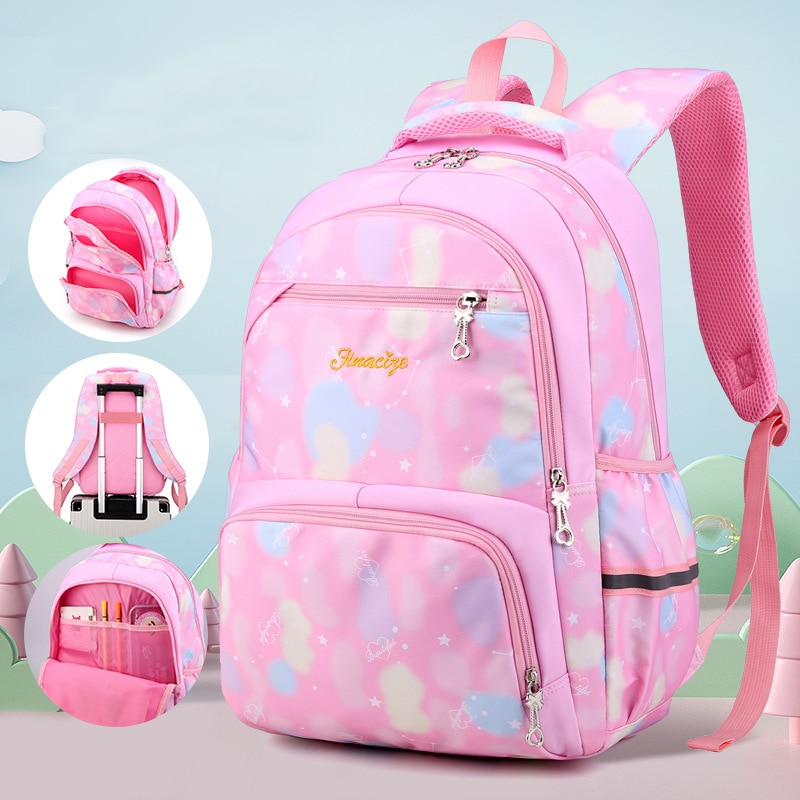 Casual Schooltassen Meisjes Prinses Roze Rugzakken Kids Schooltas Sporttas Grote Size Basisschoolleerlingen Rugzak Meisje Zakken