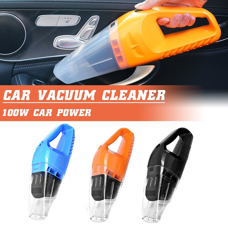 Draagbare Auto Stofzuiger Zwart Oranje Blauw Handheld Zuigpomp Auto Interieur Dust Cleaner