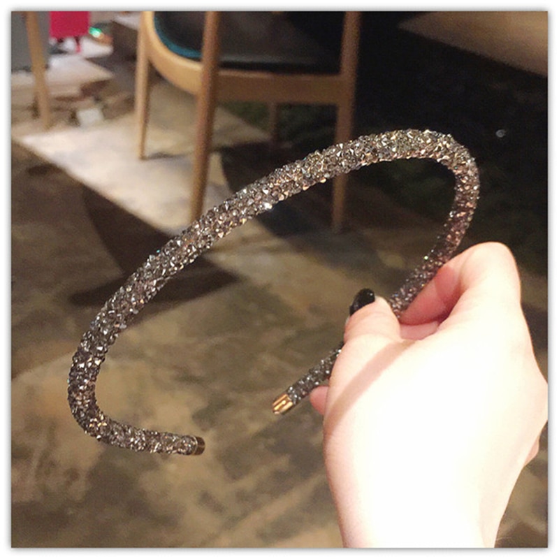 Neue Dünne Seitenband Diamant Super Blinkende Stirnband Koreanische art Haar Band Kristall Haar Zubehör Für Elegante Frauen Headwear