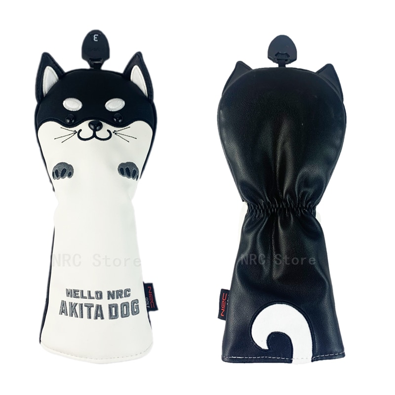 Nrc Golf Club Headcovers Driver Fairway Wood Hybrid Covers Set Mooie Akita Hond Cartoon Dier 460cc