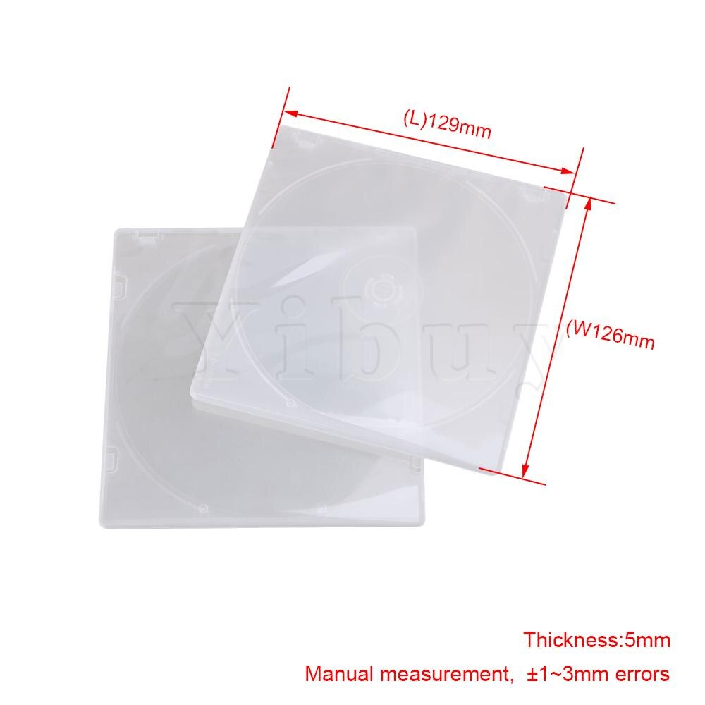 Yibuy 12.9x12.6cm Transparent Slim Single Disc CD DVD Jewel Cases Set of 50