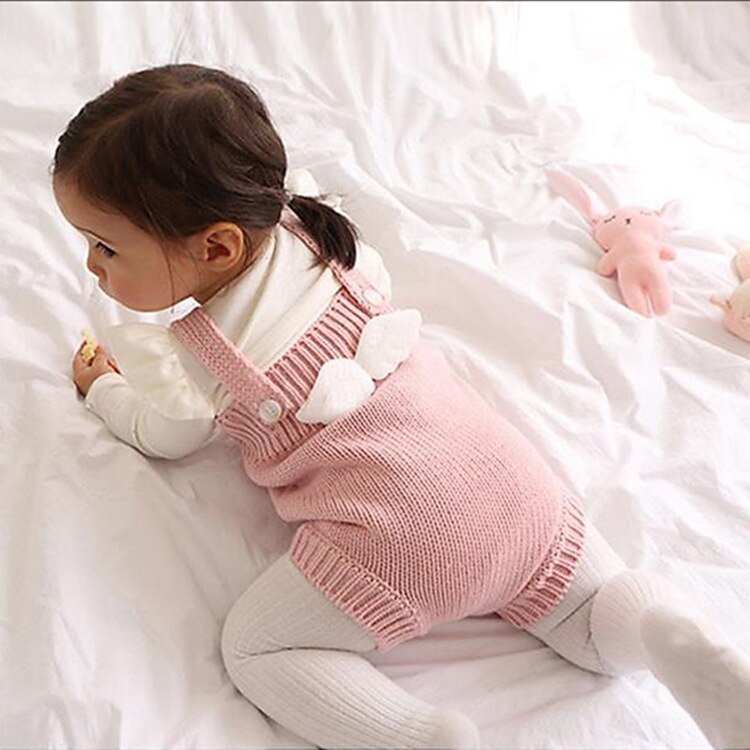 en najaar Baby Rompertjes Bebe Klimmen Pak Kleding breien Kleding Met Engelenvleugels