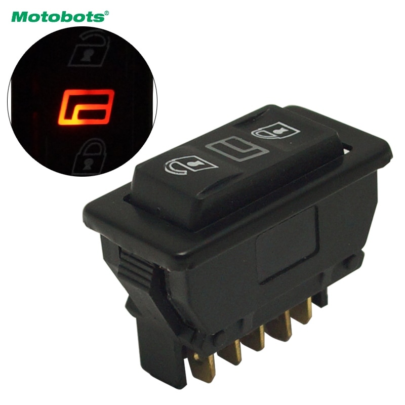 MOTOBOTS Auto 12 v/24 v 20A Universele 5 pins Car Power Window Switch Knop Met Verlichting Indicator Rood licht # CA5705