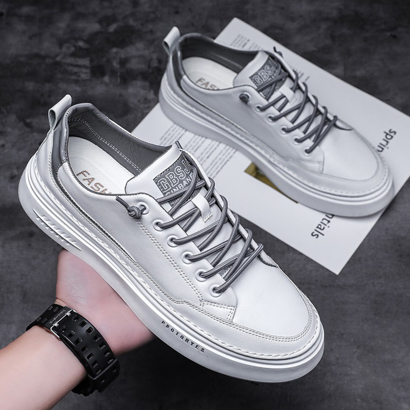 Męskie buty 2021 wiosna nowe trendy buty koreański Trend skórzane buty męskie sportowe buty białe letnie obuwie