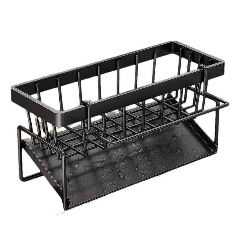Sink Cleaning Tools Storage Holder Kitchen Stainless Steel Drain Rack for Sponge Cleanser Organizer Rag Hanger: Light Grey