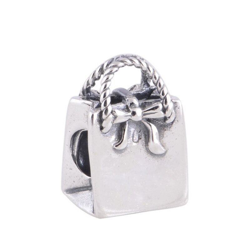 Passend für europäische Charme-armbänder zum selbermachen, 100% 925 sterlingsilber-Reize, perlen, schleife, handtaschenanhänger, damenschmuck