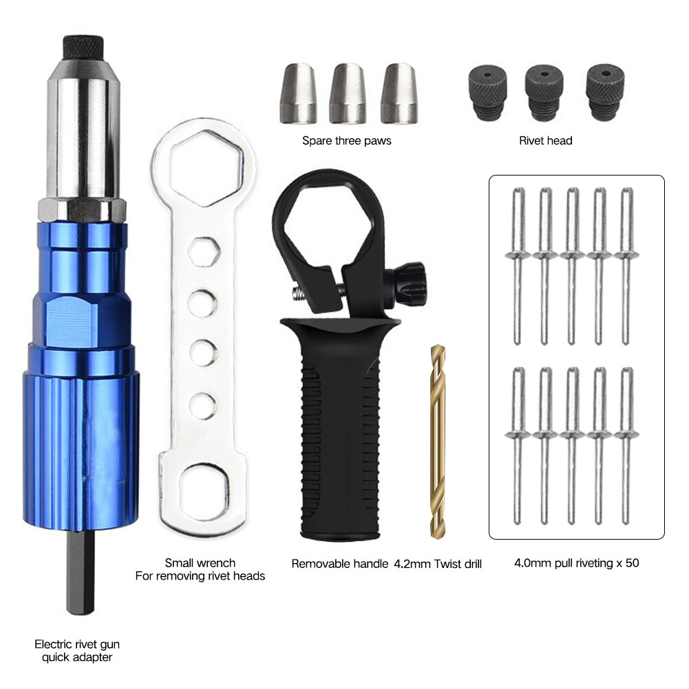 Elektrische Klinknagel Tool Rivet Nut Tool Bit Adapter Draadloze Klinkgereedschap Conversie Connector Insert Moer Pull Klinknagel Tool: Type 4