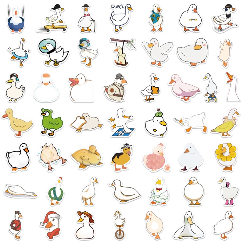 10/30/50PCS Cute Simple Duck PVC Sticker Aesthetic Children's Korean Stationery School Supplies Decoration Scrapbooking for Kids