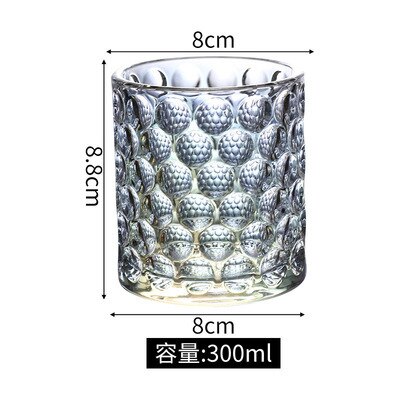 300ml Nordic Relief Pearl Point Whiskey Glass Heat Resistant Lead-free Home Coffee Mug Bar Club Voldka Cocktail Glass Drinkware: Colorful 1pcs