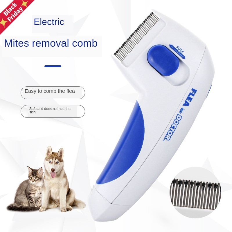 Peine para pulgas eléctrico para mascotas, herramienta de eliminación de aseo Automática para Eliminar piojos, cepillo eléctrico para perros y gatos