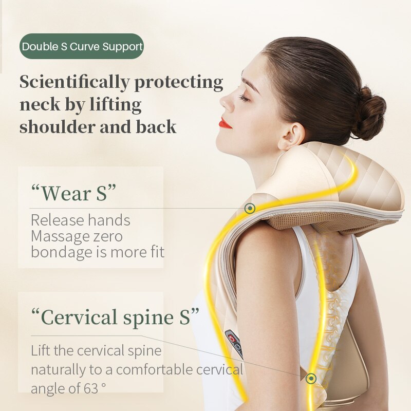 JinKaiRui – masseur électrique Shiatsu pour le dos, les épaules, le cou et le corps, châle multifonctionnel, pétrissage chauffant à infrarouge, voiture/maison