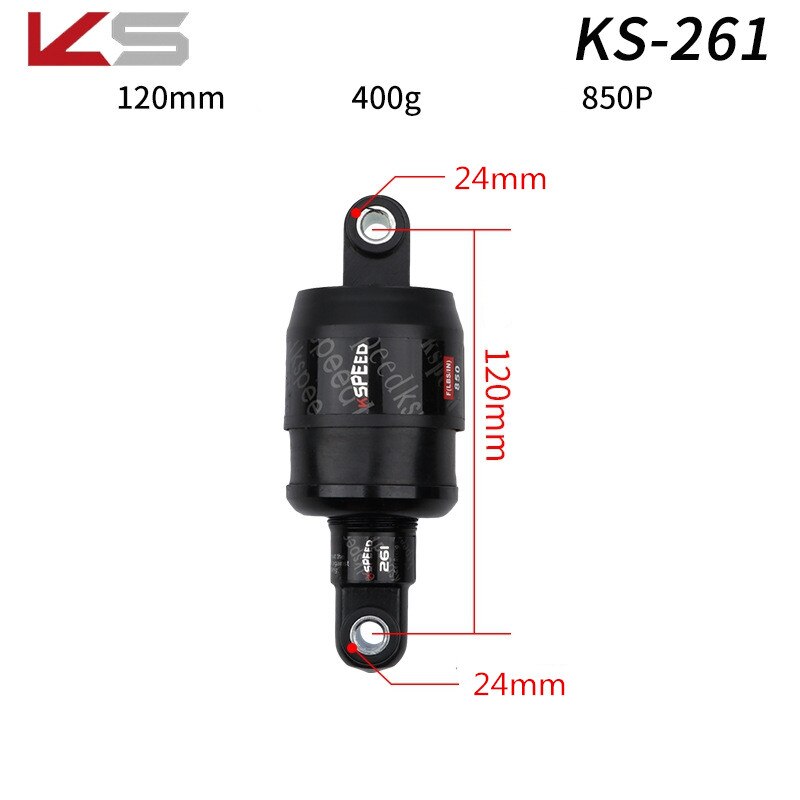 KS KS-261 Shock Absorber MTB Mountain Bike Rear Shocks Spring Damper 120-170mm Electric Scooter Folding Bicycle Parts: KS-261 120mm 850P