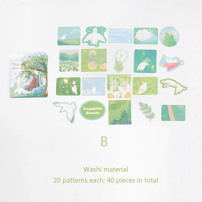 Sig.carta 4 design impostato spento con a sogno serie di Bronzing animale domestico grandi adesivi mini adesivi decorazione materiale adesivo fai-da-te: B