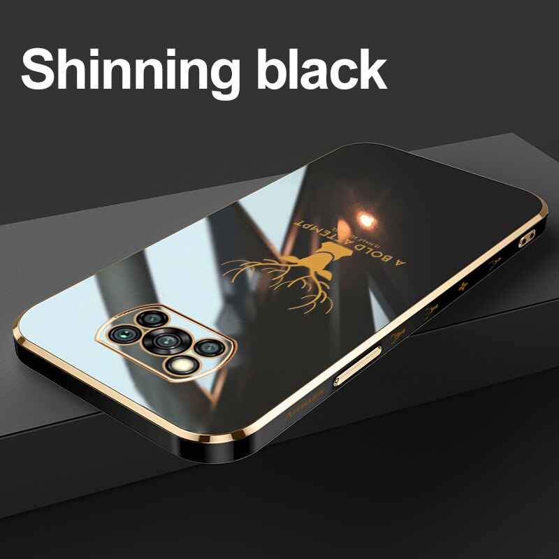 Luxe Plating Telefoon Geval Voor Xiaomi Poco X3 Pro Nfc Zachte Siliconen Shockproof Protector Cover Pocco X3Pro X3Nfc X 3 3x Pro Funda: For Poco X3 Nfc / Black 1