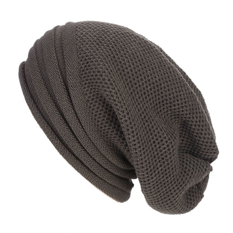 Vinter baggy slouchy beanie hat uld strikket varm afslappet slouchy cap til mænd kvinder xin: Mørkegrå