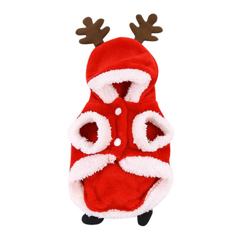 Jul hund kostume tøj santa kæledyr hund koral fleece skjorte hvalp plys tøj hund afslappet frakke jul hund forsyninger: M