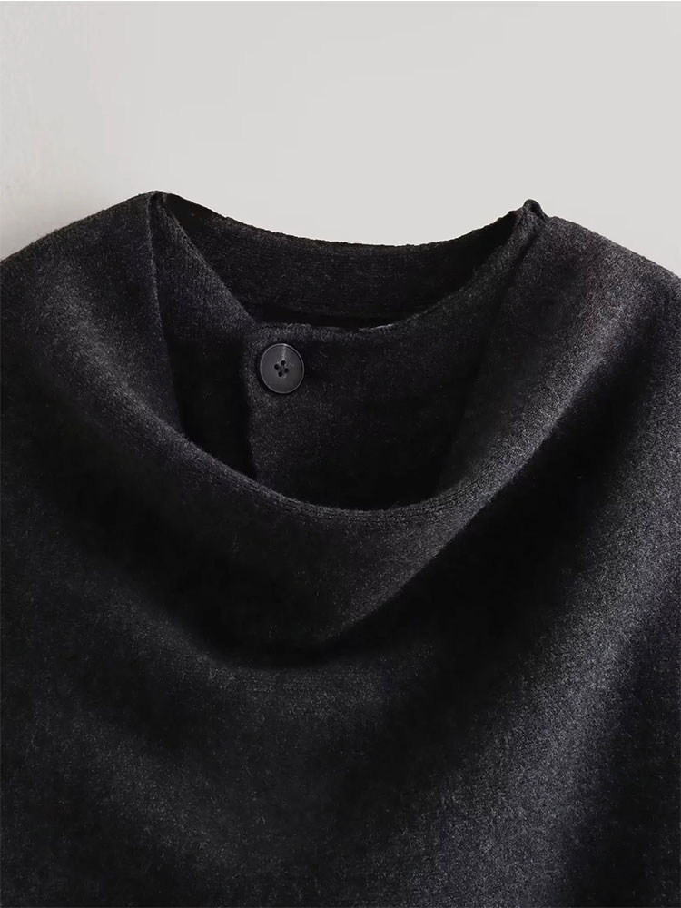 NLZG 2023 Inverno Femminile Sciarpa Cappotto A Maniche Lunghe Lavorato A Maglia Asimmetrica Giubbotti Per Le Donne Streetwear Causale Cappotti da Donna
