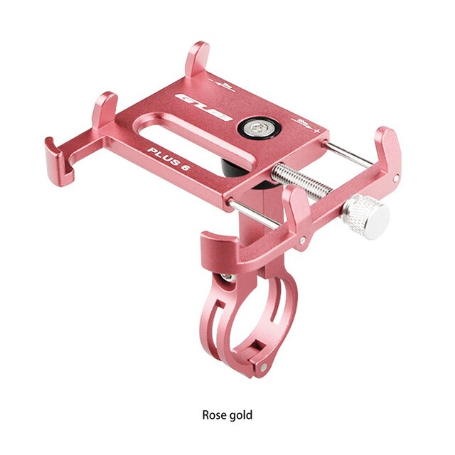 GUB PLUS 6 Support de téléphone de vélo en aluminium pour 3.5-6.5 pouces Smartphone Support réglable GPS vélo Support de téléphone Support de montage: Pink