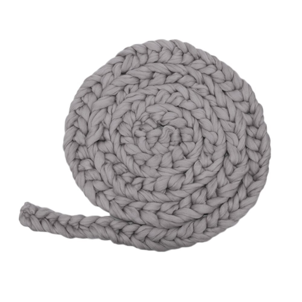Handmade Woven Baby Blankets Wool Crochet Basket Filler Newborn Twisted Braid Photography Props Chunky Knit Blanket: Light Grey
