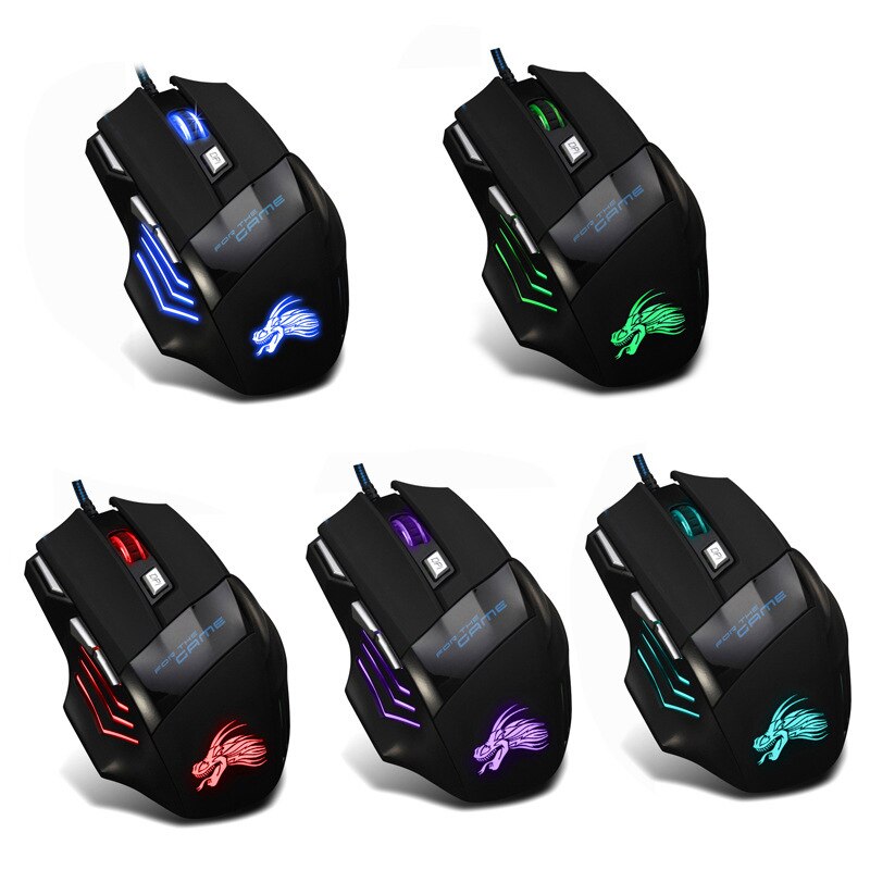 5500 Dpi Led Optical Gaming Usb Wired Gaming Mouse 7 Knoppen Computer Gamer Muizen Voor Laptop Computer Muizen