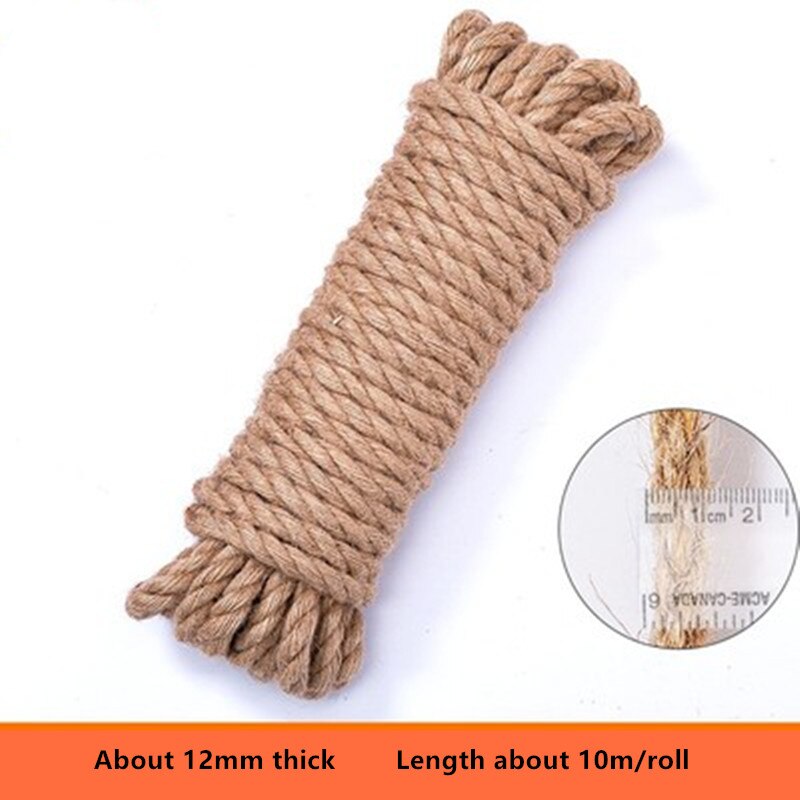 Jute Seil Schnur Seil handgefertigt Diy Farbe Material Seil Kindergarten Umwelt Dekoration Bündel retro Dicken Hanf Seil Leinen Rop: 12mmx10m