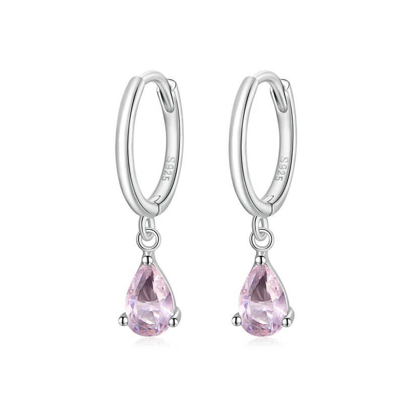 Pendientes de gota de agua de plata BAMOER ISHWAR, Plata de Ley 925, pendiente con forma de gota de 4 colores para mujer, joyería llamativa SCE1018: YELLOW