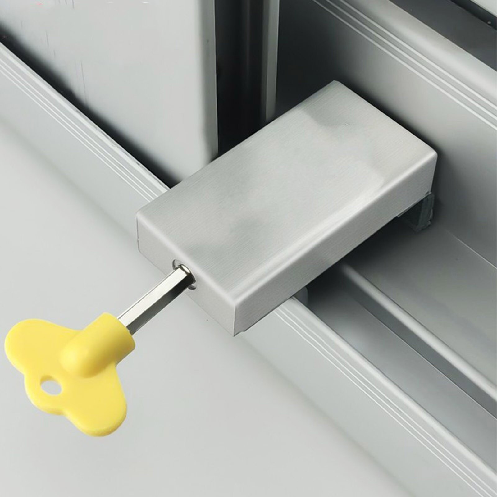Kleine Aluminium Verstelbare Schuifraam Lock Deur Frame Veiligheid Slot Schuifdeur Stopper Venster Hardware Accessoires