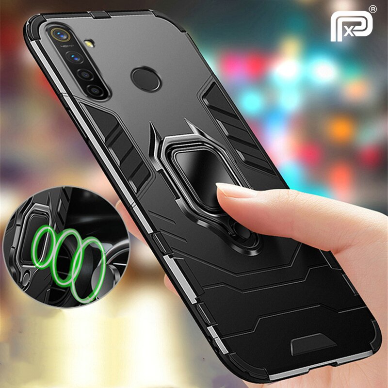 For OPPO Realme C3 Case Ring Holder Armor Bumper Back Cover For Realme C3 C11 6 Pro 6i Phone Case Finger Ring