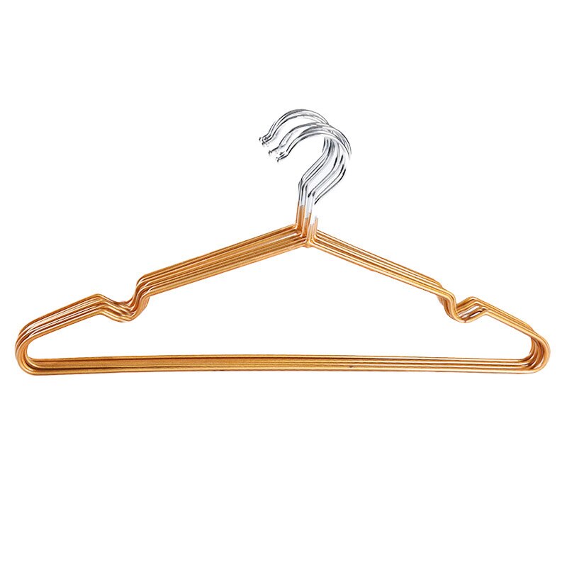 Neues PVC Beschichtet KleiderbüGel Rutschfeste Metall Shirt Hosen Haken KleiderbüGel KleiderbüGel 10 teile/los: golden