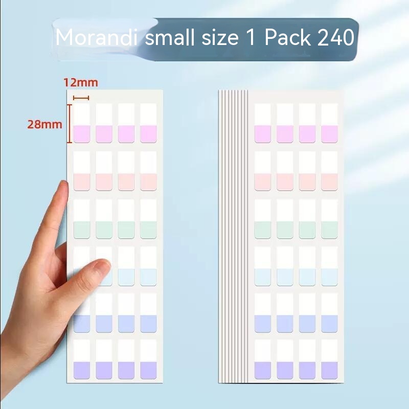 Lichte kleuren Sticky Index Sticker Tabs, 3 maten 6 kleuren beschrijfbare herbruikbare bestandsvlaglabels voor Bijbel: Black