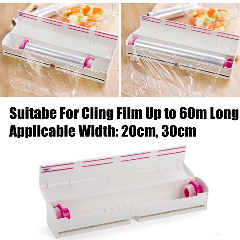 20cm/30cm husholdningsfilm kniv glidende klinge fødevarekvalitet abs køkkenværktøj folie og husholdningsfilm wrap dispenser skærer til mad film