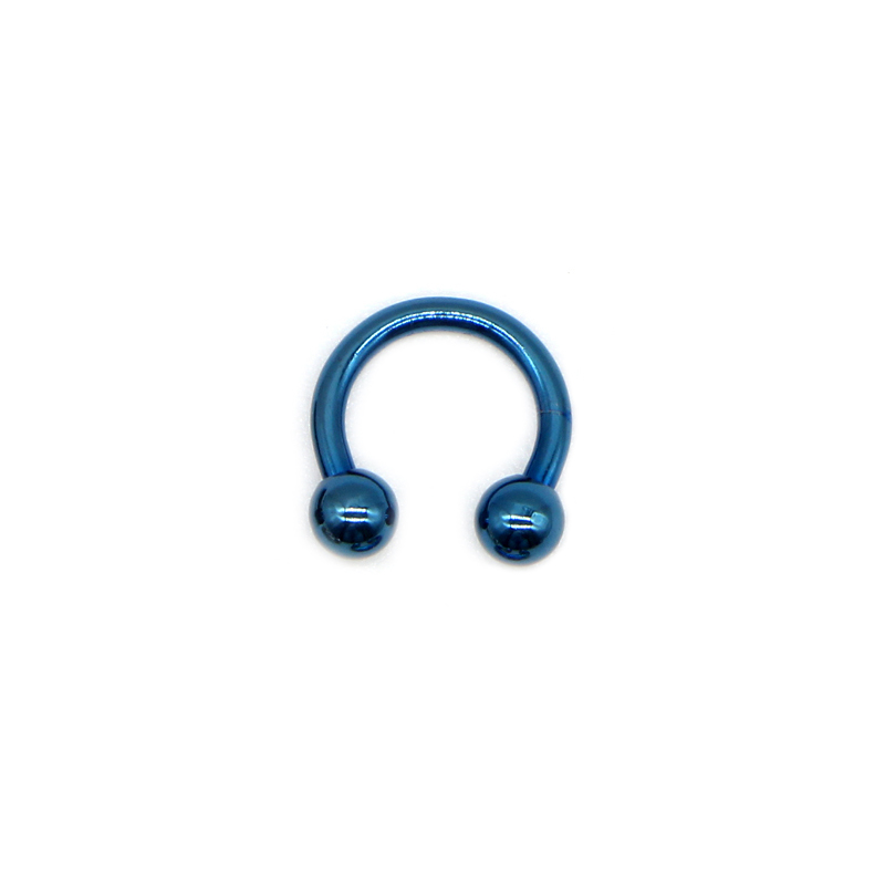 Alisouy 2Pcs 16G Anodized Circular Barbell Ring Nose Hoop Ear Cartilage Tragus Piercing Labret Ring For Unisex Jewelry: 2pc Blue / 1.2x6x3 mm