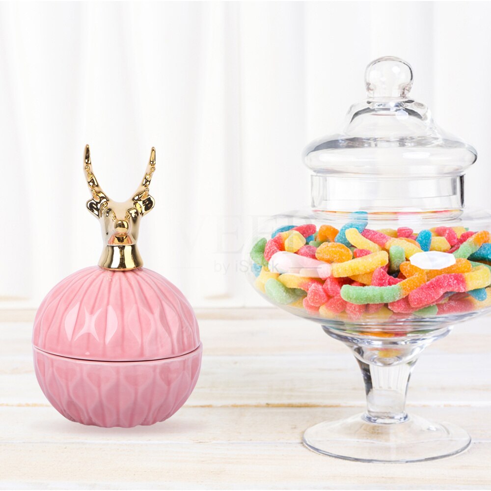 1Pc Candies Jar Keramische Delicate Pretty Opslag Container Tafel Decor Candy Container Sieraden Doos Kan Voor Thuis