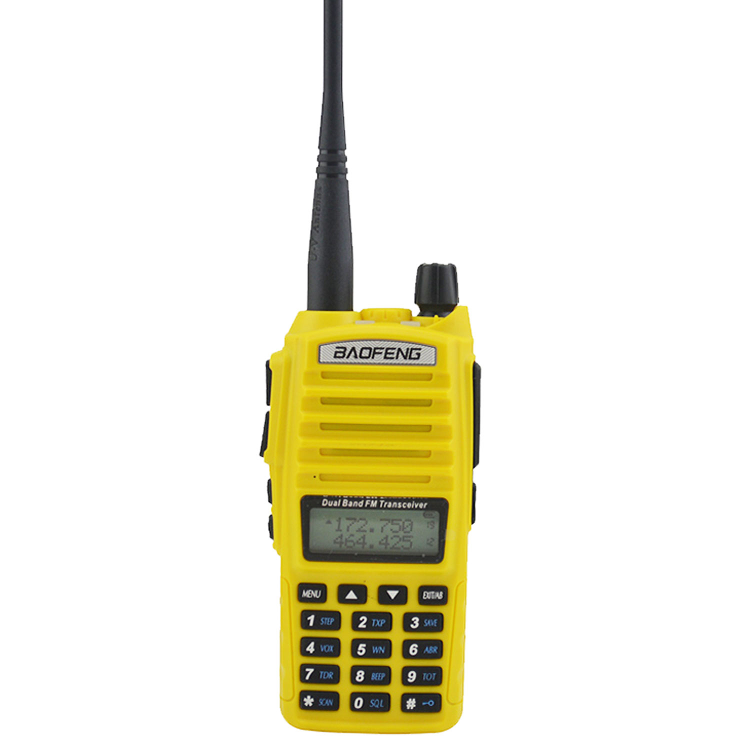 Baofeng-rádio portátil em dois sentidos com fone de ouvido, UV-82 Walkie Talkie, UHF 400-520MHz, VHF, 136-174MHz, 5W, Dual Band, Dual PTT Switch, FM: YELLOW
