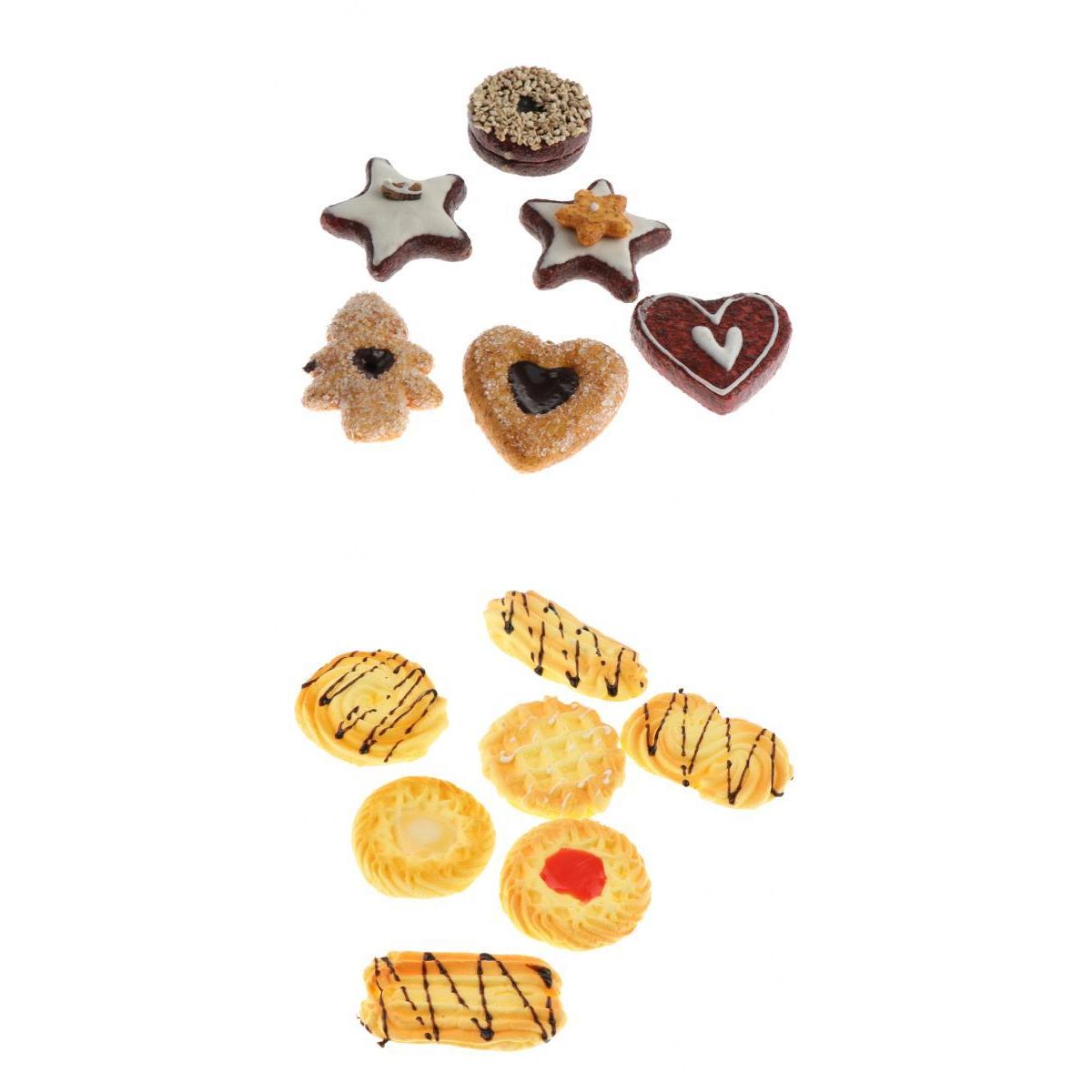 13Pcs Artificial Cookies Realistic Dessert Simulation Food Model Biscuit 5cm