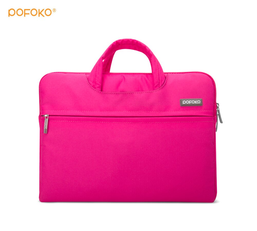 POFOKO brand Nylon waterproof Laptop Tablet Sleeve Carry Case Cover Bag Pouch For Apple Ipad Pro 12.9" inch: Hot pink