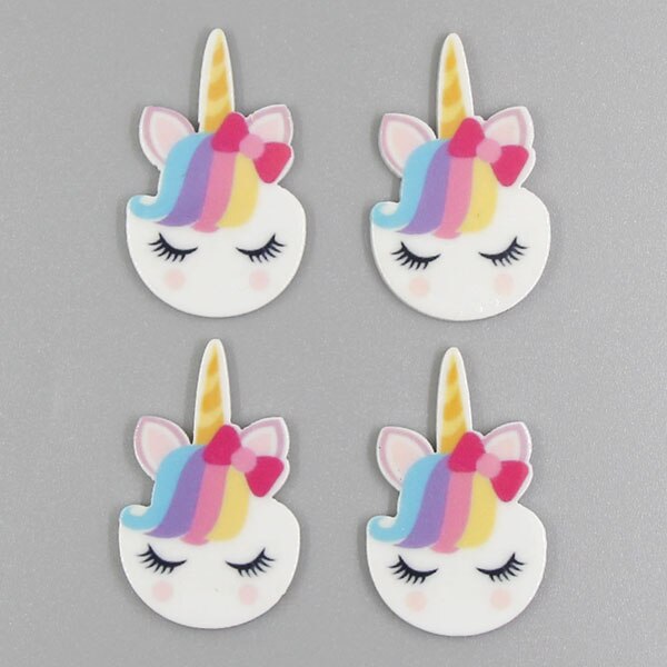 10 st/lot harts hästhuvud cabochons för pilbågar tecknad horned häst harts platt rygg hantverk gör-det-själv-håraccessoarer/kylskåp klistermärke: 12