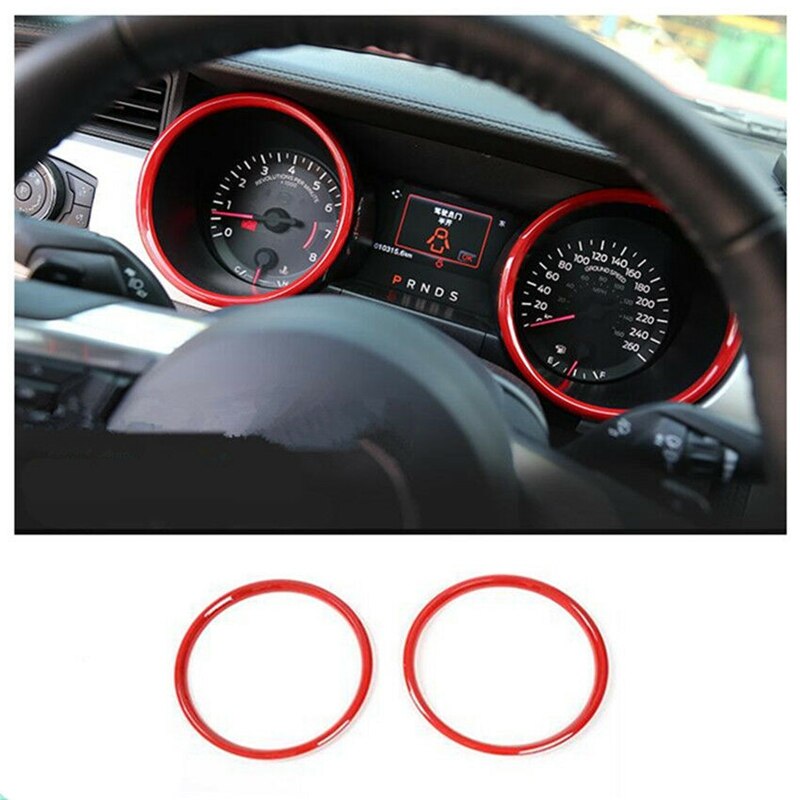 ABS Red Interior Dashboard Ring Cover Trim Decoration for Ford Mustang +