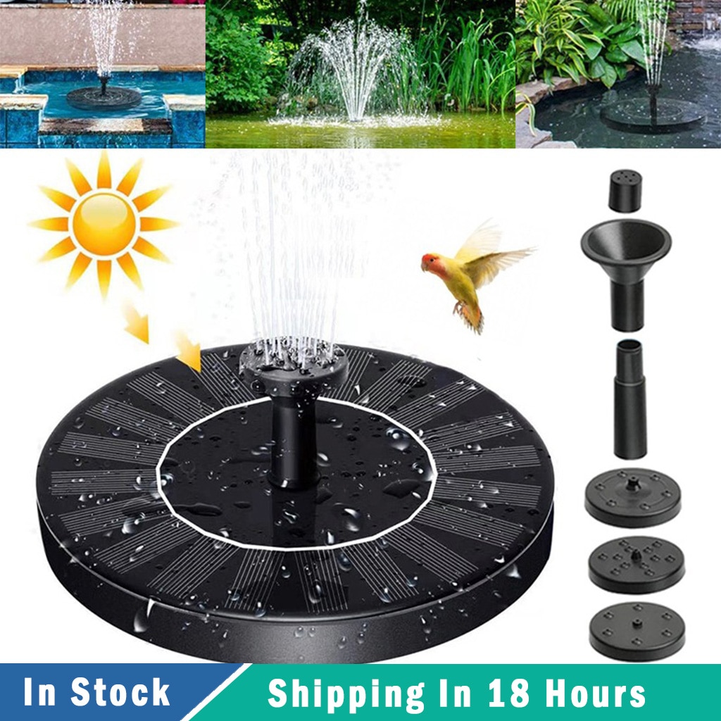 Decorative Solar Water Fountain Floating Solar Fountain Pool Pond Pump Floats Water Pump with 4 Nozzle Garden Fountain Decor D21