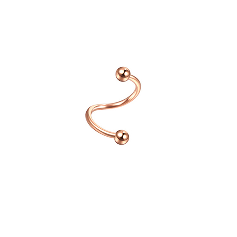 1Pc/Nase Ringe Septum durchbohren Nase Ring Lippe Ring Ohrringe Für Frauen Edelstahl Felsen Hüfte Band Punk durchbohren Körper Schmuck: Stil 1 Rose golden