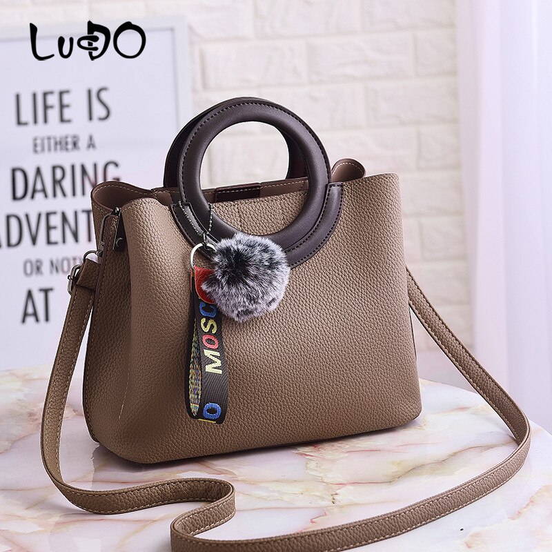 Litchi Pattern Soft PU Leather Women Handbag Two Pieces Female Shoulder Bag Girls Messenger bag Casual Women Bag Bolsos Femina