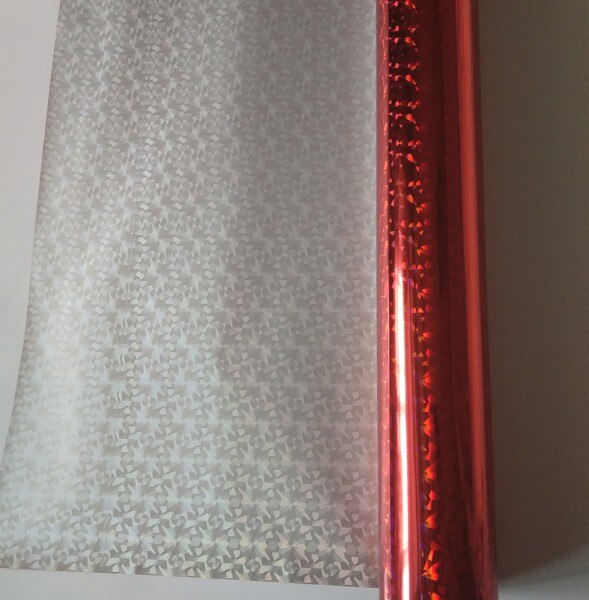 2 rollos de papel holográfico para estampado en , 8cm x 120 m/rollo de vidrio roto, dorado, plateado, rojo, azul, cuatro colores: Shattered Glass Red