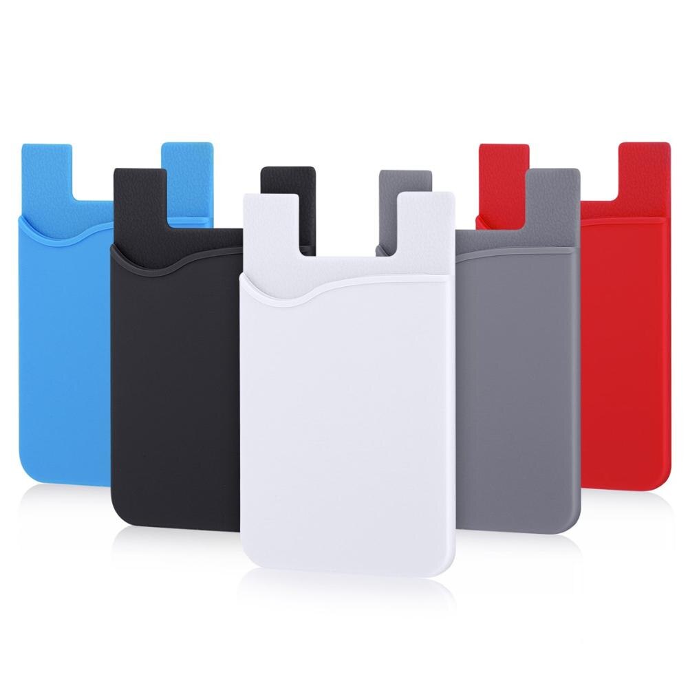 3Pcs Adhesive Card Sleeves Silicone Adhesive Cellphone Stick-on Wallet With Stand iPhone Android&Smartphones Credit Card Holder