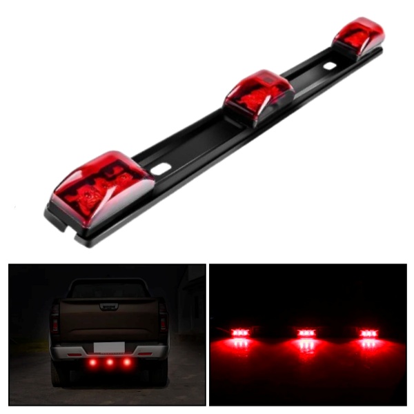 15-calowa czerwona listwa świetlna robić przyczepy 3 światła 9doprowadziło Listwa obrysowa ID Światło tylne robić ciężarówki Przyczepa Światło identyfikacyjne łodzi