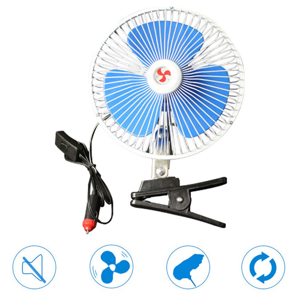 6/8 inch 12V/24V Car Fan Universal Semi-Enclosed Vehicle Fan With Clip Summer Car Electric Cooling Fan for Car Truck