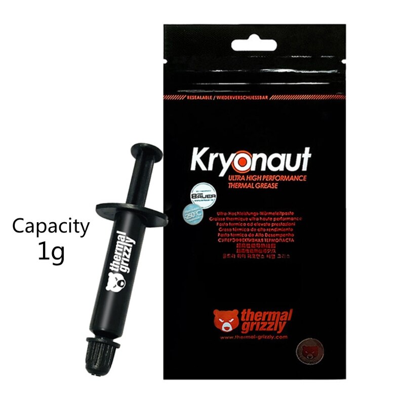 Lämpö grizzly kryonaut tahna cpu gpu cooler rasva 12.5w/ m.k johtava jäähdytyselementti kipsiseos jäähdytys