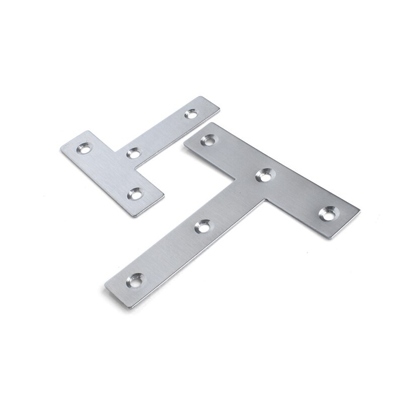 Accolade d'angle en acier inoxydable T Type meubles accolades d'angle de connexion plaque de support d'étagère 10 pièces