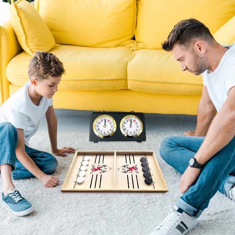 Ajedrez temporizador mecánico Retro analógico reloj de ajedrez portátil, maestro de juego de damas internacionales viento reloj juego de herramienta