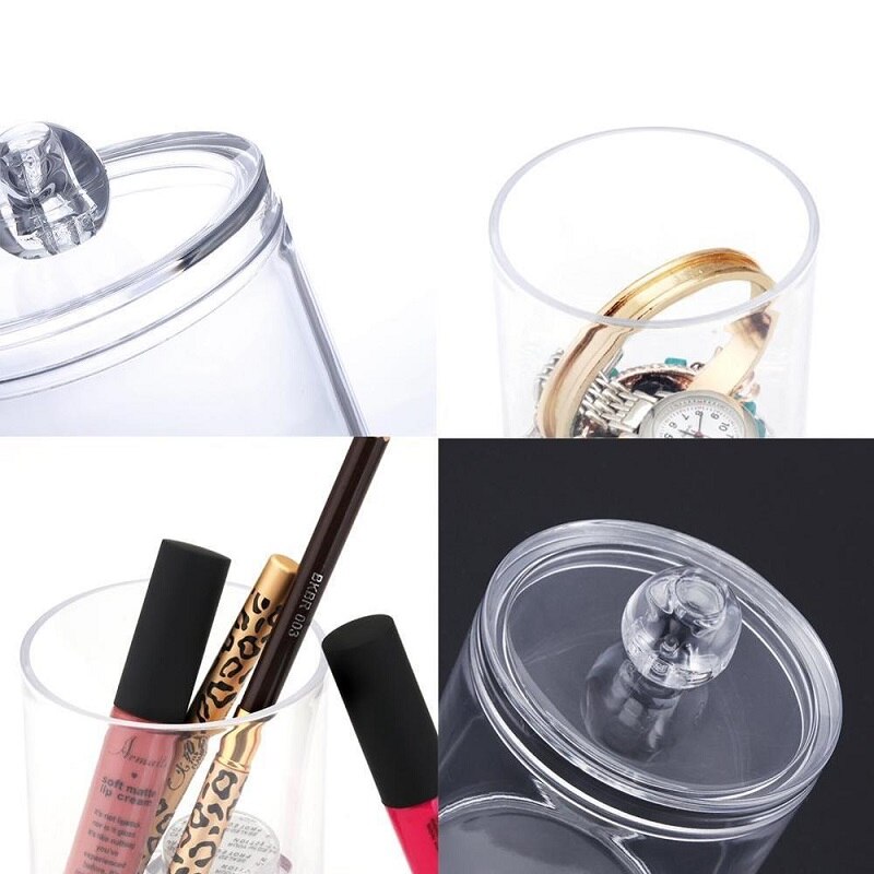Storage Rack Cotton Swab Storage Box Stainless Steel Cleaning Cotton Bracket Bathroom Cosmetic Cotton Pad Organizer