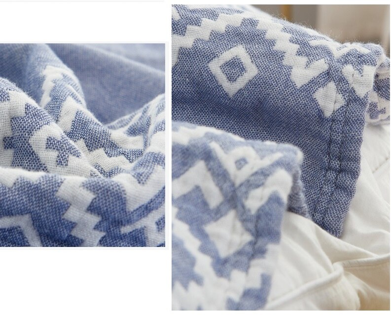 Junwell 100%  bomull muslin sommerteppe sovesofa reise pustende elegant tråd stort mykt kaste teppe para teppe